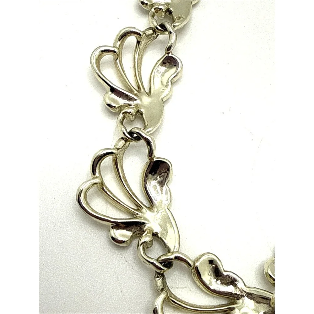 Vintage Sarah Coventry Frosted Feathers Choker Necklace Silver Tone 15